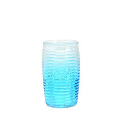 Customized printing 390ml glass juice bottle glass jar tumbler cup for sale