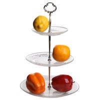 Elegant 3 Tier dessert cake stand glass fruit charger plate display stand for wedding home holiday birthday Christmas party