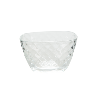 transparent glass fruit salad bowl