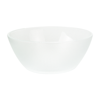 clear glass fruit salad bowl