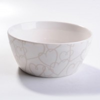 12cm cheap white small dog ceramic bowl W0392