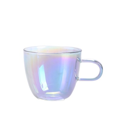 Hotsale electroplate design 170ml food safe glass drinking cups coffee tea cup glass whiskey cup drinking with handle