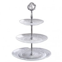 SCIEC 2020 hotsale product FDA 2 tier 3 tier crystal glass charger plates cake stand for wedding cakes,desert display