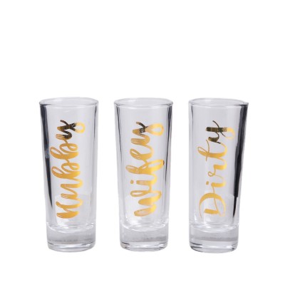 Personalized OEM golden decal 65ml shot glass cup tumbler cup